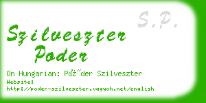 szilveszter poder business card